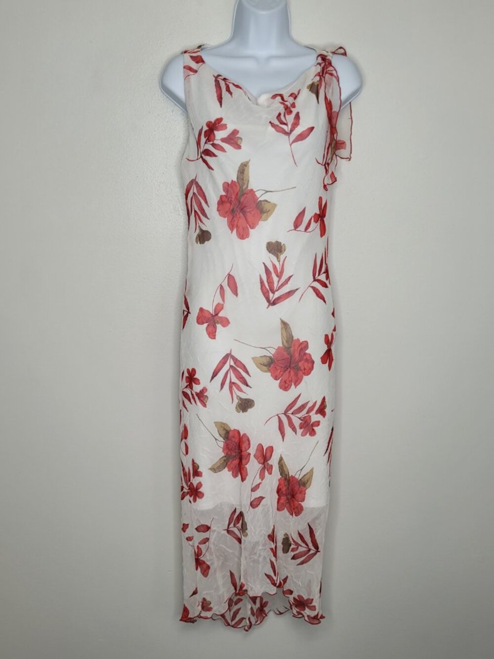 Vintage 90s Y2k Speechless white red soft girl romantic midi dress size 5